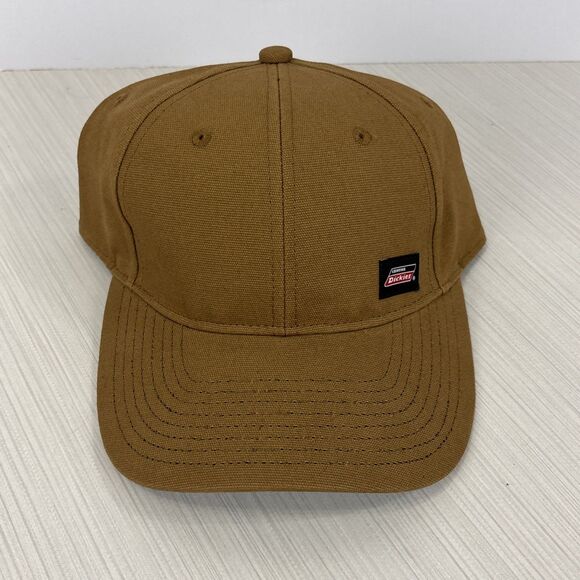 DICKIES Canvas Snapback Adjustable Hat Baseball Cap Men's Work Casual Tan NWT - Picture 1 of 6